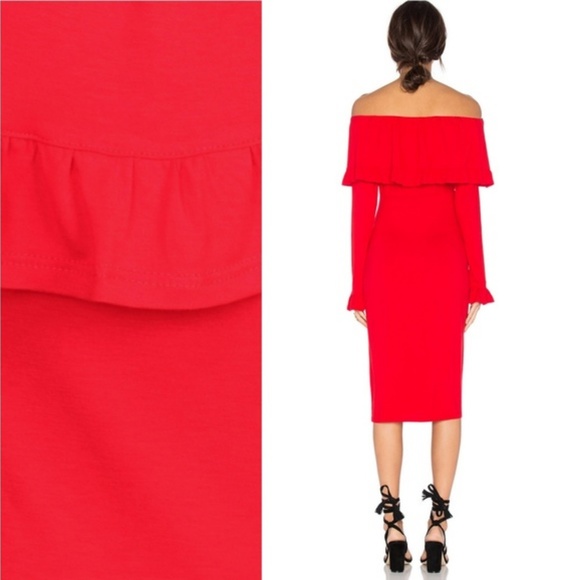 DRESS MIDI RED DRESS - Picture 2 of 2